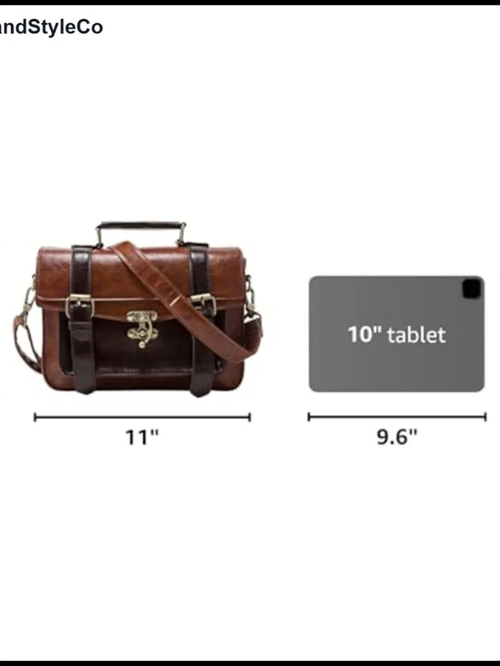 ECOSUSI Women PU Leather Satchel Purse Vintage College Crossbody Messenger Bag